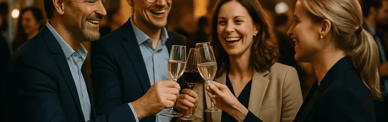 Firmenfeier Fotograf begleitet eine festliche Weihnachtsfeier eines Wiener Unternehmens am Abend