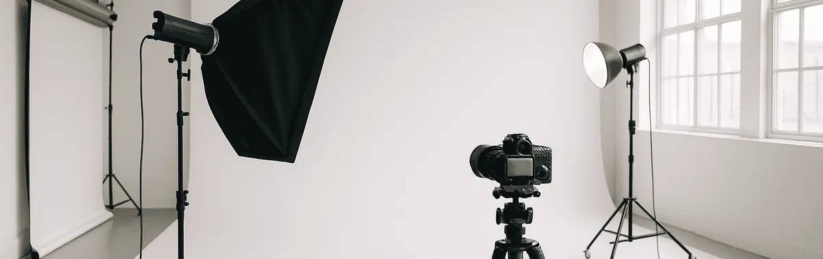 Professionelles Fotostudio mieten in Wien mit weißer Hohlkehle, Blitzanlage und Dauerlicht für Shootings