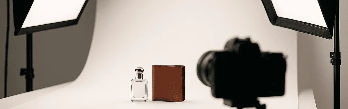 Freisteller Fotografie im Studio: Produkt auf reinweißem Aufnahmetisch mit Softbox-Licht für Shop und Amazon
