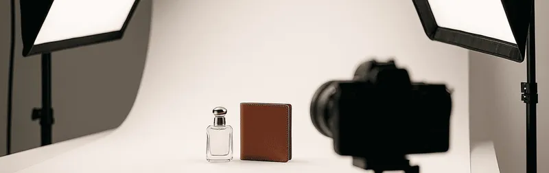 Freisteller Fotografie im Studio: Produkt auf reinweißem Aufnahmetisch mit Softbox-Licht für Shop und Amazon