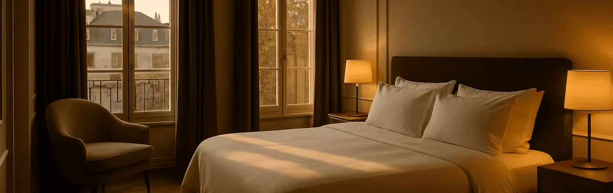 Hotelfotografie einer hellen Hotelsuite mit Tageslicht, professionelle Bilder für mehr Buchungen