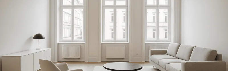 Helle, gerade Wohnraumaufnahme als Beispiel für professionelle Immobilienfotografie in Wien