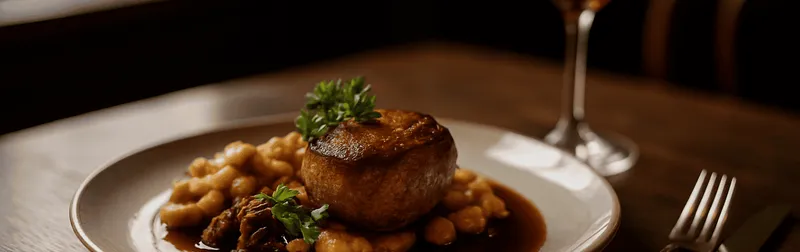 Restaurant Fotografie in Wien: appetitlich angerichtetes Gericht im Restaurant bei weichem Fensterlicht