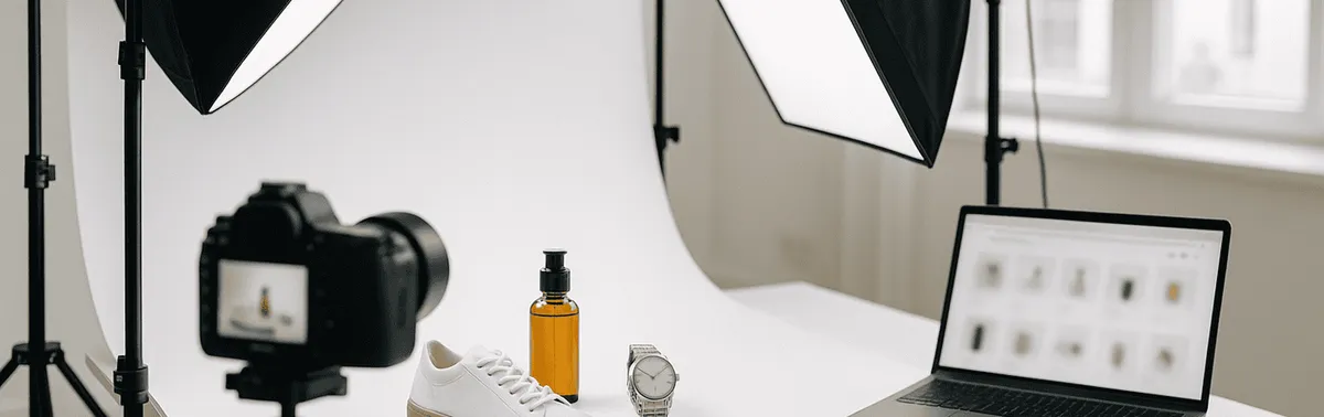Webshop Fotografie in Wien: Produkte auf weißem Hintergrund im Studio, professionell ausgeleuchtet für den Onlineshop