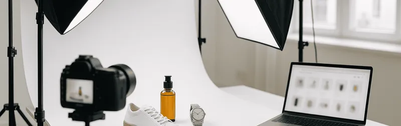 Webshop Fotografie in Wien: Produkte auf weißem Hintergrund im Studio, professionell ausgeleuchtet für den Onlineshop